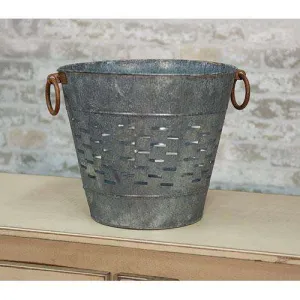 10.5" Galvanized Olive Bucket