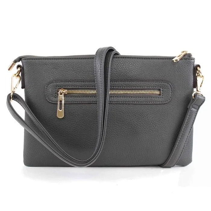 8623 Ellen Three Compartment Wristlet Fashion Clutch/Crossbody