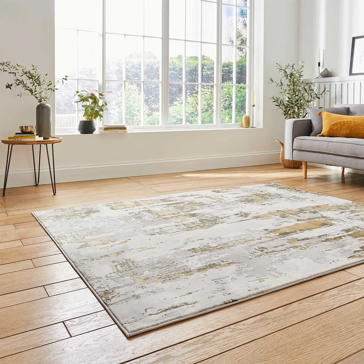 Apollo GR579 Grey/Gold Rug