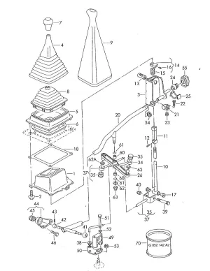 Assembly: Gear Shift Linkage Parts T4