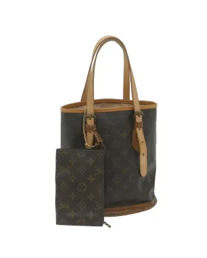 Authentic Monogram Canvas Shoulder Bag with Pouch and Adjustable Strap