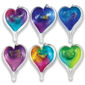 Blown Glass Small Heart by Luke Adams 3" - Suncatcher