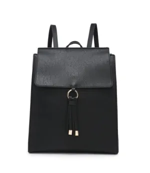 BP1967 Structured Flapover Backpack w/ Tassel