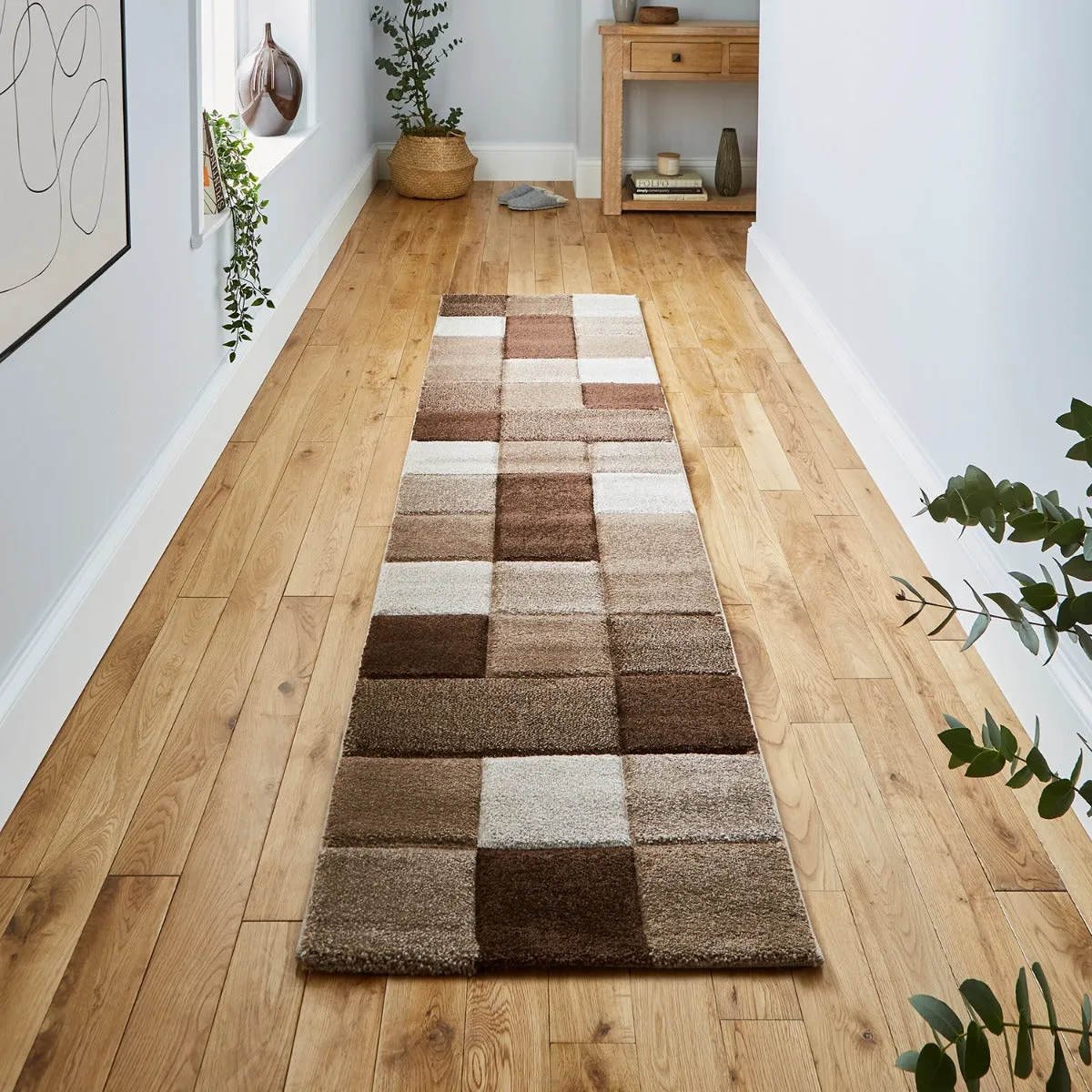 Brooklyn Beige and Brown Runner (60cm x 230cm)