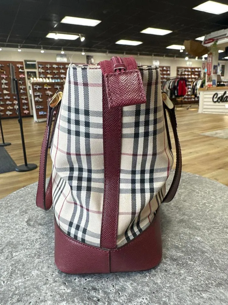 Burberry Nova Check Beige Bordeaux Canvas