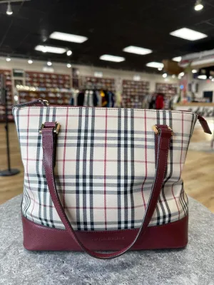 Burberry Nova Check Beige Bordeaux Canvas