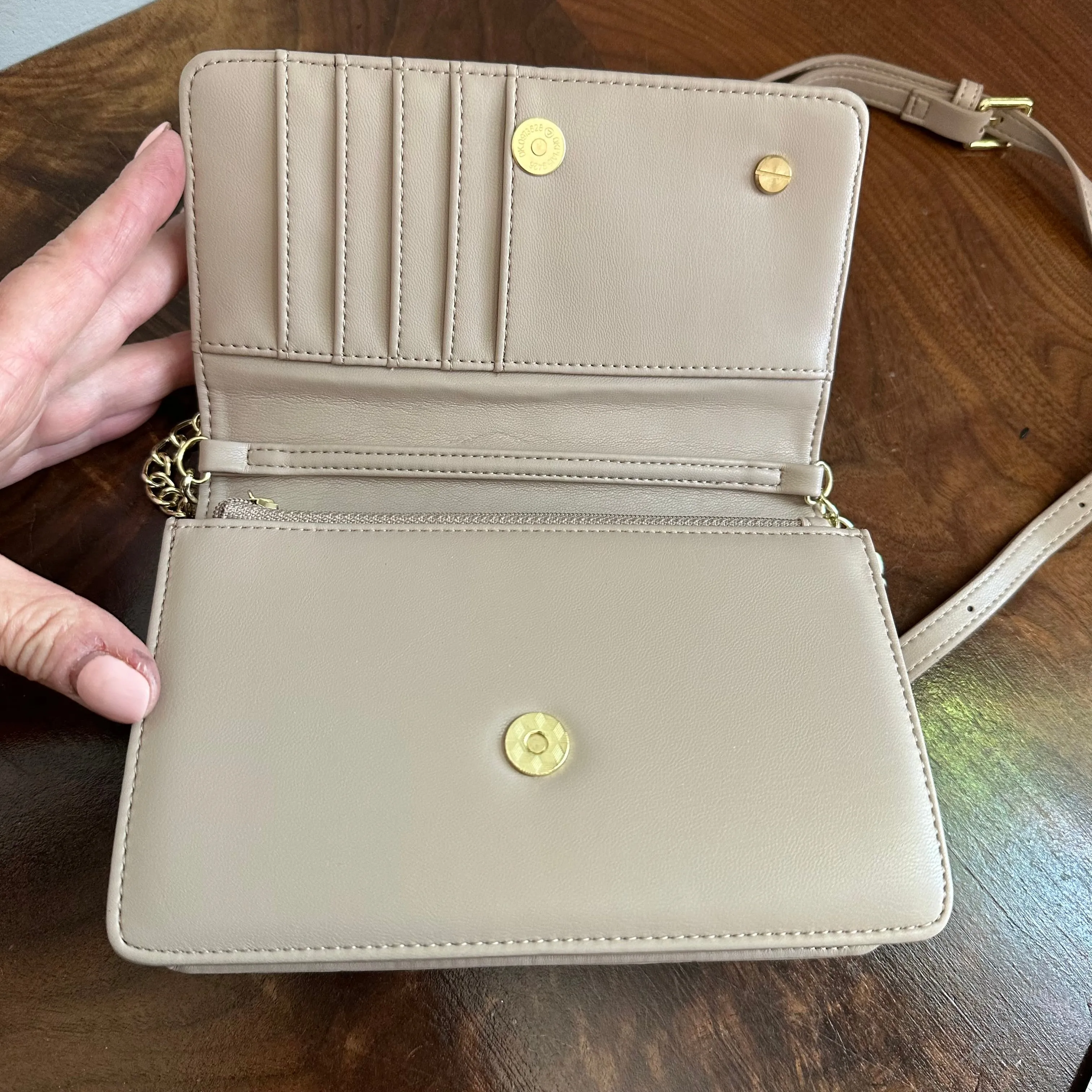 Button Bag - Khaki Phone Crossbody with LV Button