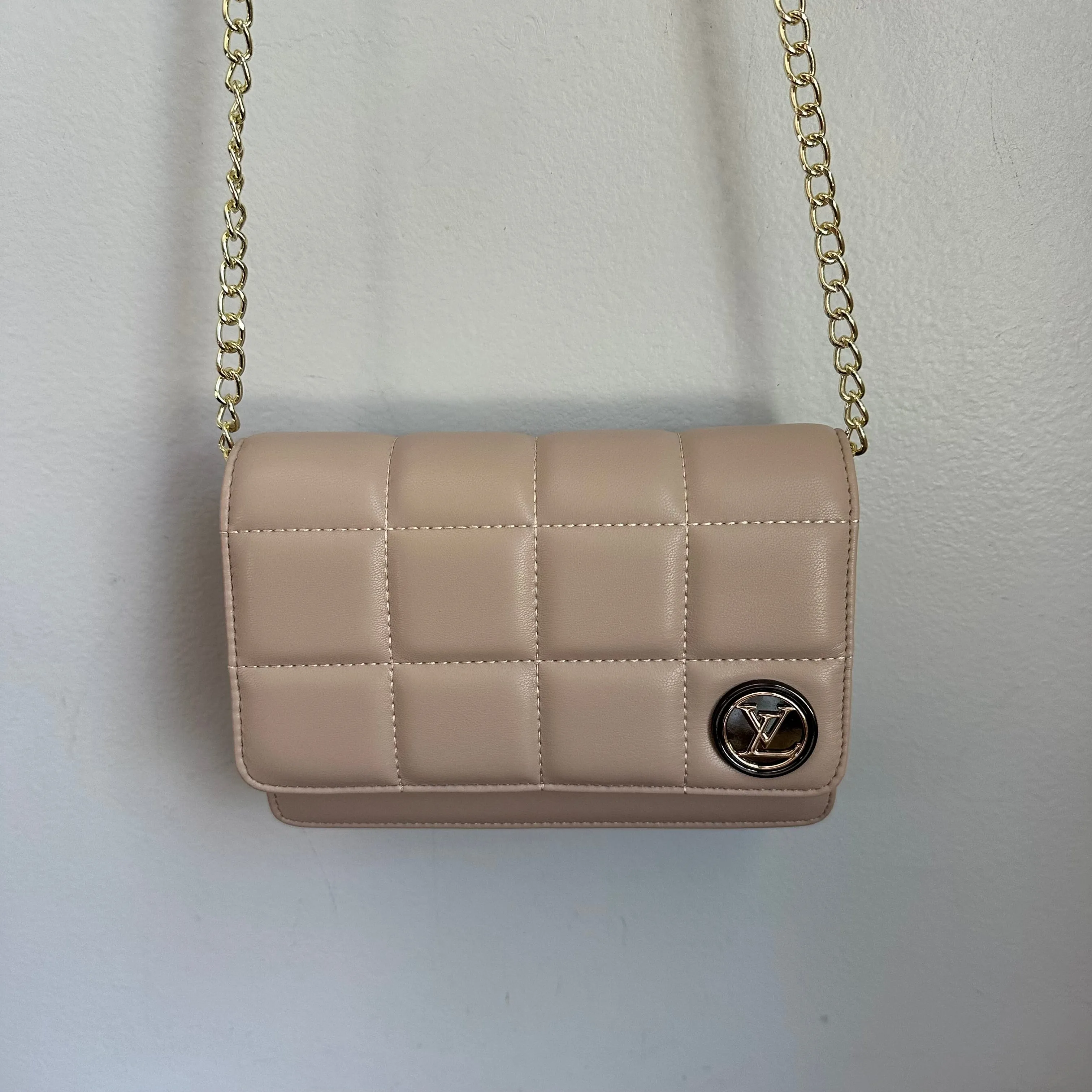 Button Bag - Khaki Phone Crossbody with LV Button