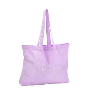 Canvas A N Purple Tote Bag