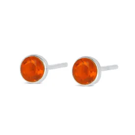 Carnelian Mini Stud Earrings Silver July Birthstone