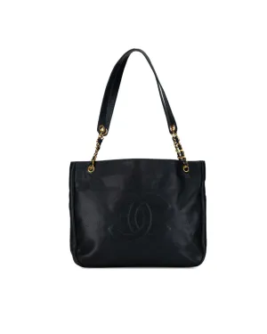 Chain Strap Caviar Leather Tote Bag