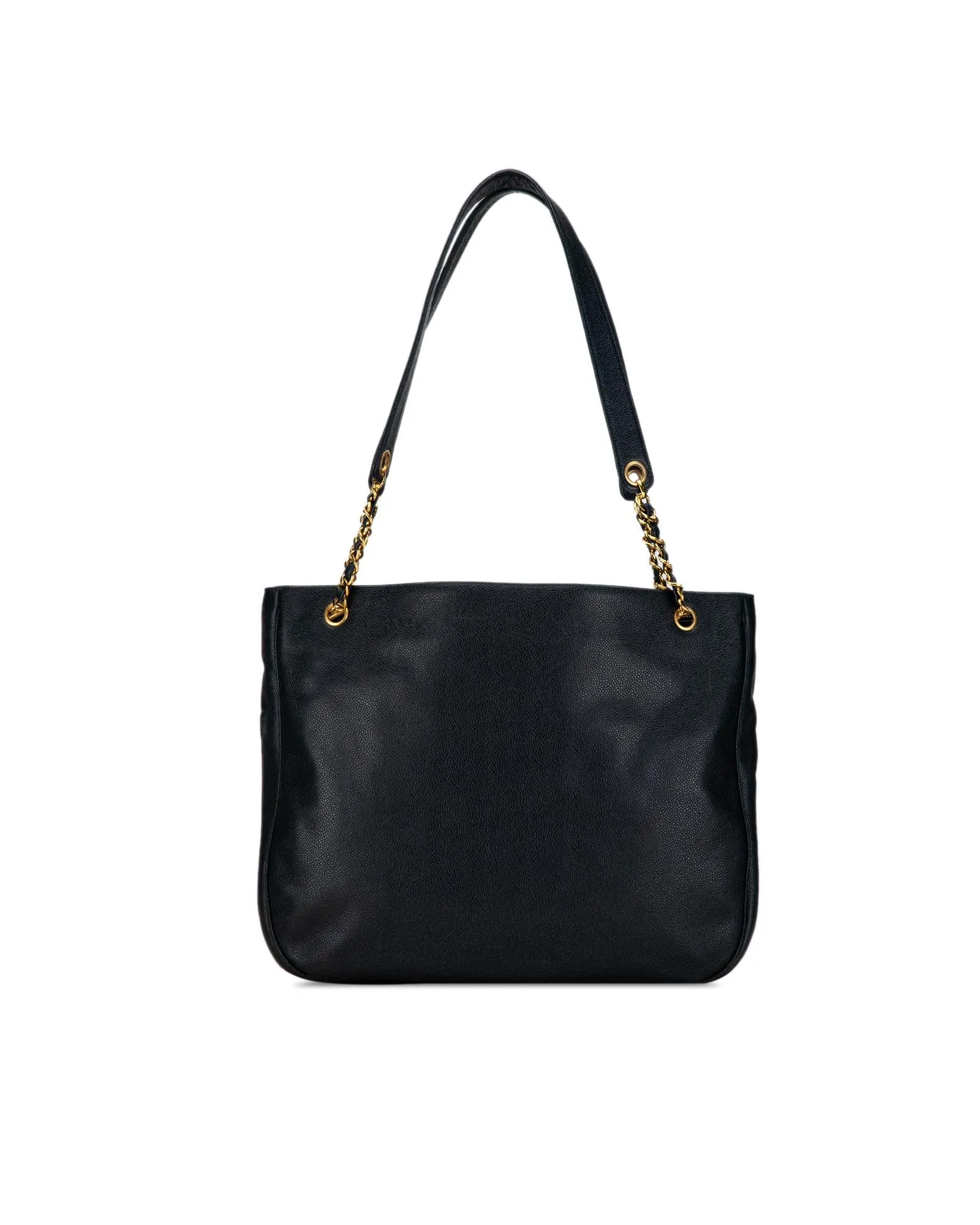 Chain Strap Caviar Leather Tote Bag