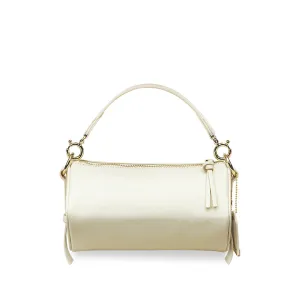 Cuboid Top Handle Crossbody Bag - White