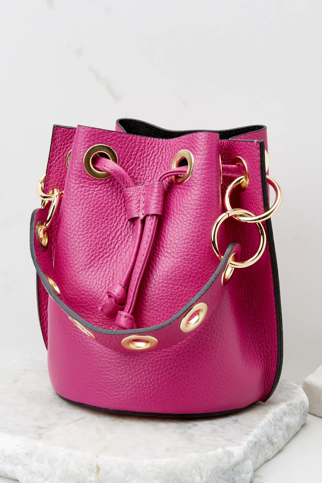 Drawn To You Hot Pink Leather Bag