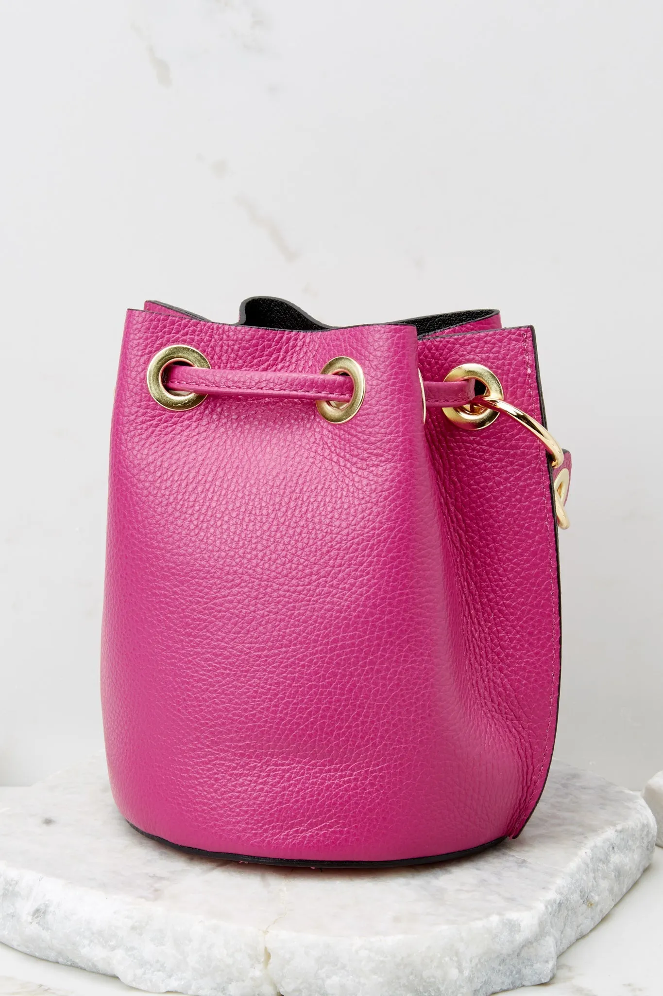 Drawn To You Hot Pink Leather Bag