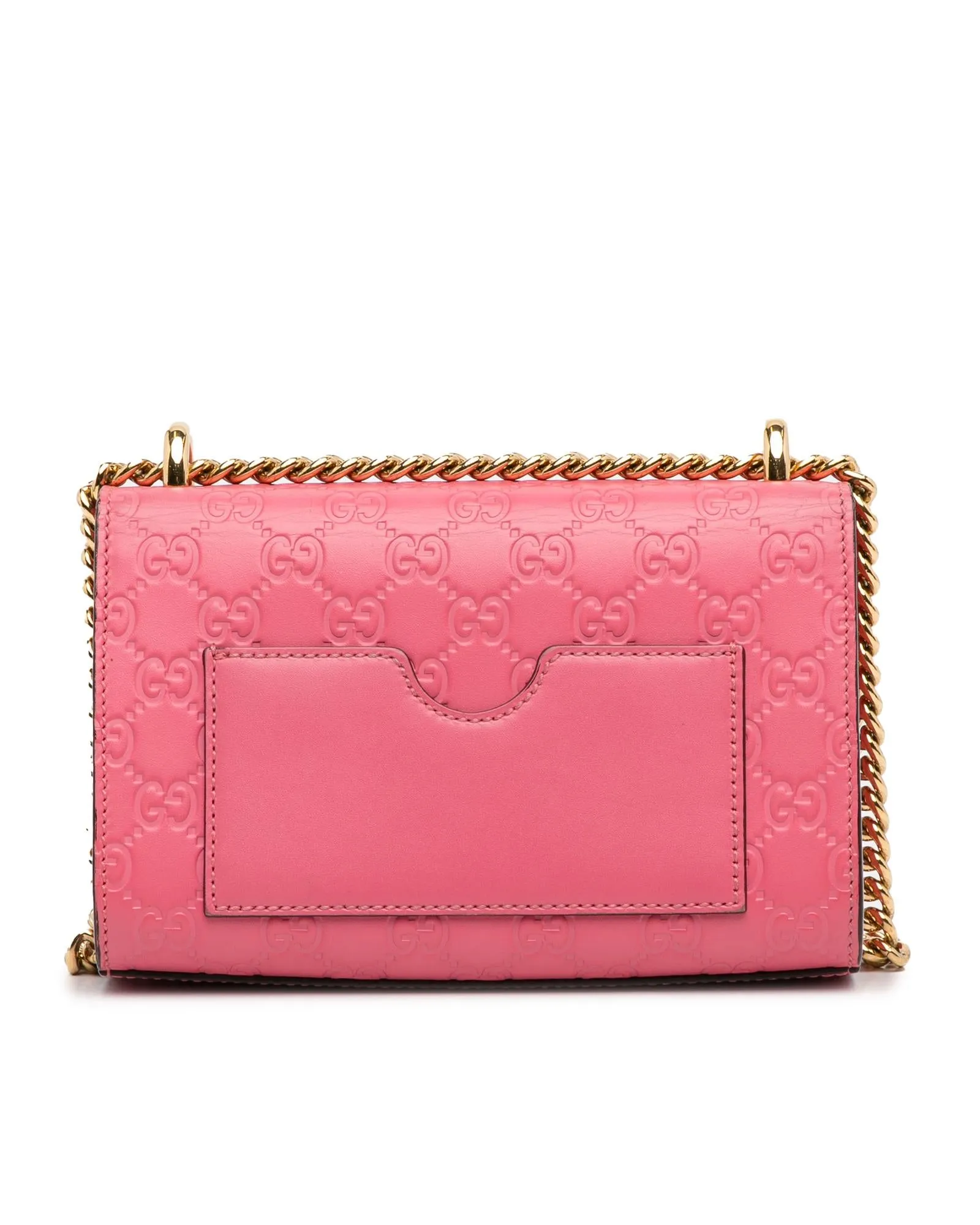 Embossed Leather Padlock Crossbody Bag with Gold-Tone Chain Straps