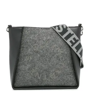 Felt Crossbody Bag with Detachable Strap and Interior Pocket