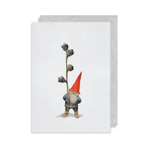 Greeting Card: Rien Poortvliet - Gnome Holding Twig