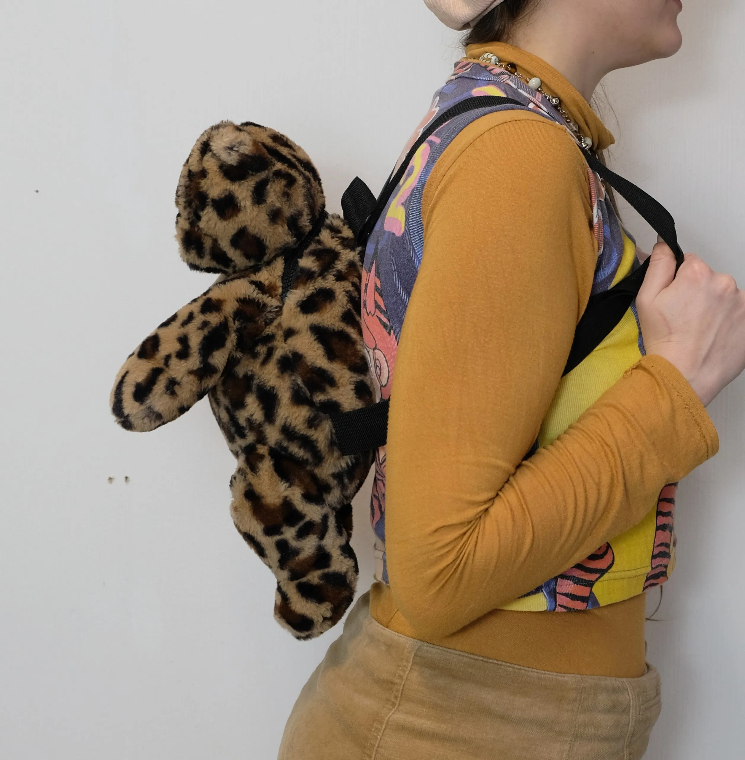 Leopard Plush Backpack