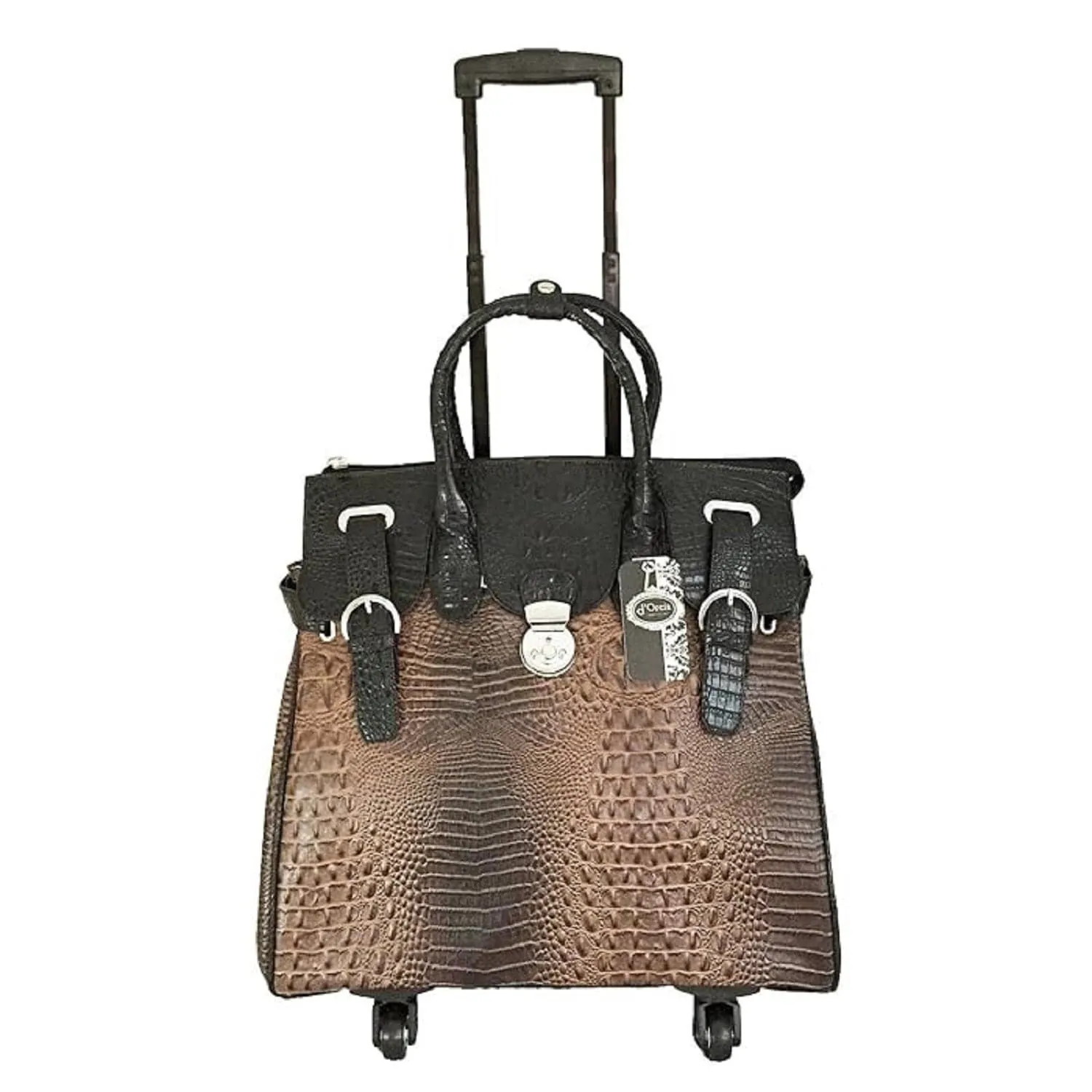 LG2668FW Four Wheel Two Tone Croc Rolling Luggage Bag