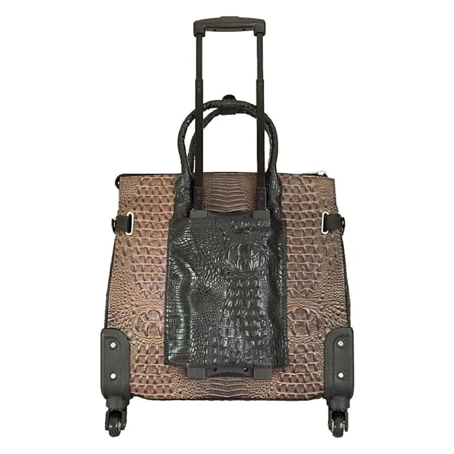 LG2668FW Four Wheel Two Tone Croc Rolling Luggage Bag