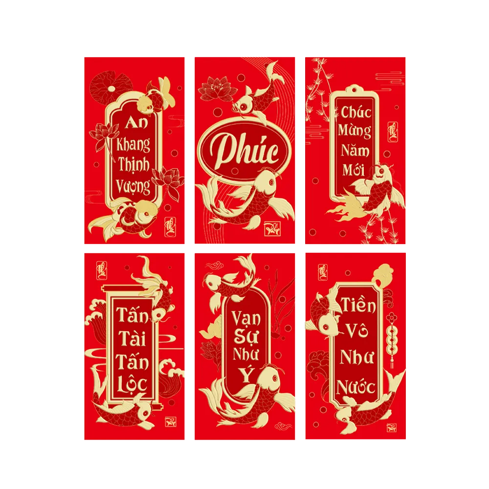 Longdan Vietnamese Red Envelope 6pcs