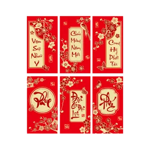 Longdan Vietnamese Red Envelope 6pcs