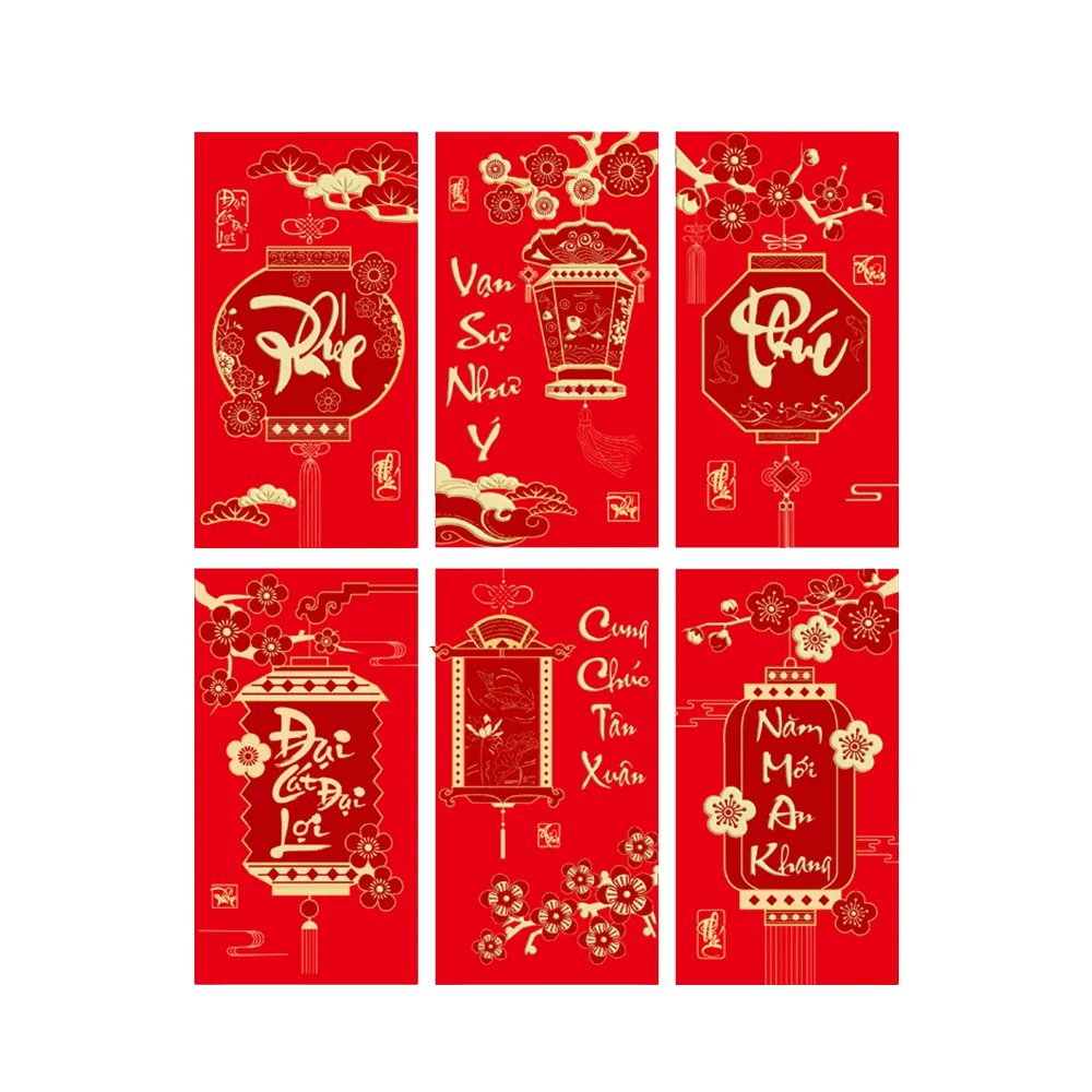 Longdan Vietnamese Red Envelope 6pcs