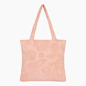 Lucia Peach Toweling Tote Bag