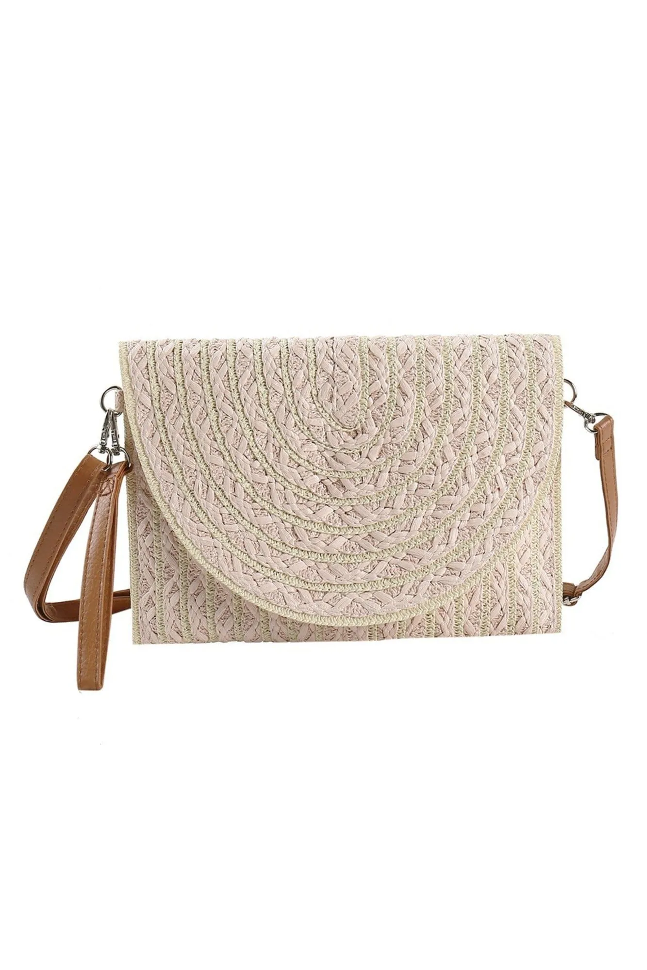 MB0215 Georgia Striped Straw Crossbody/Clutch