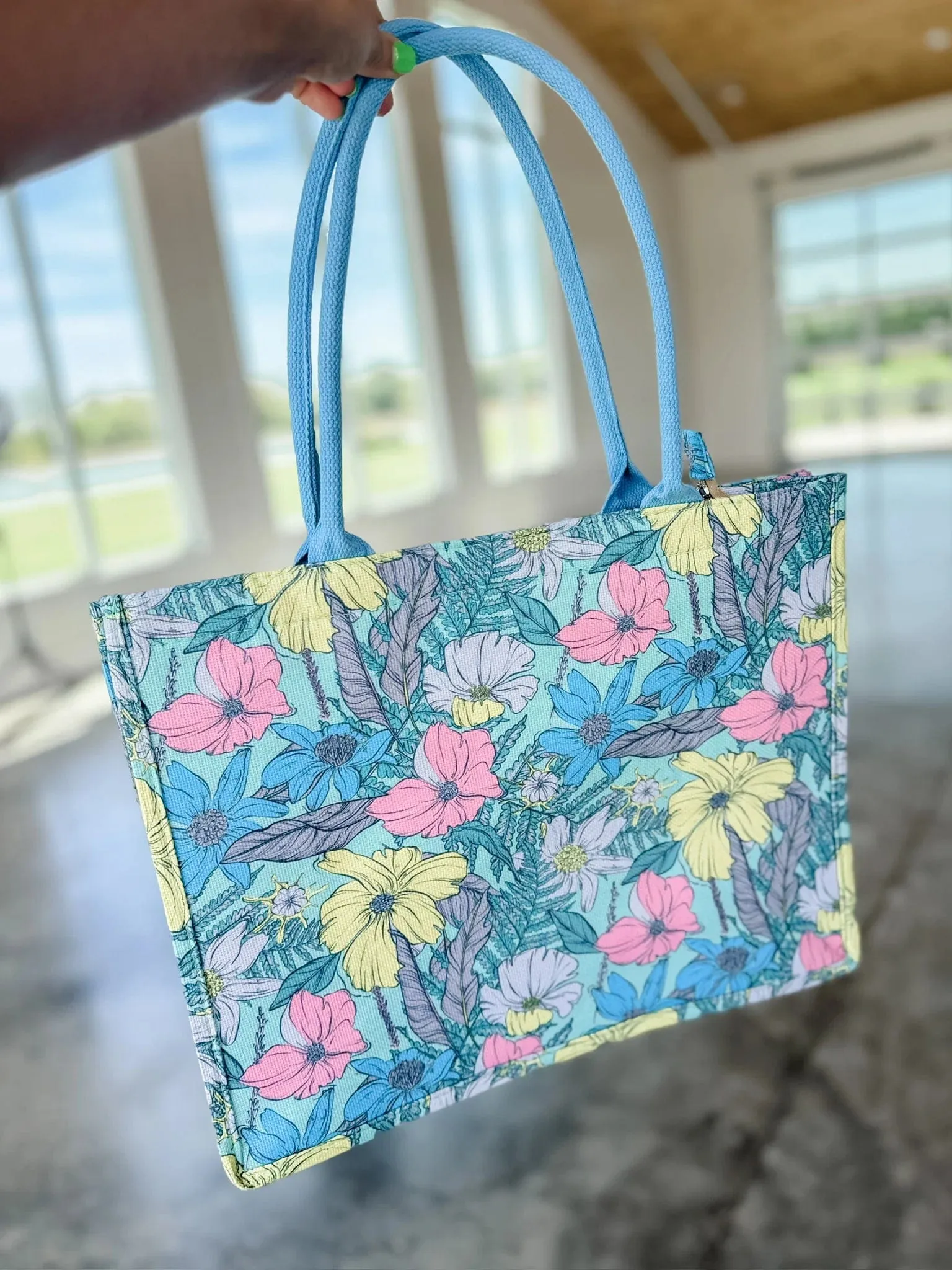 MB0222 Sasha Flower Pattern Tote Bag