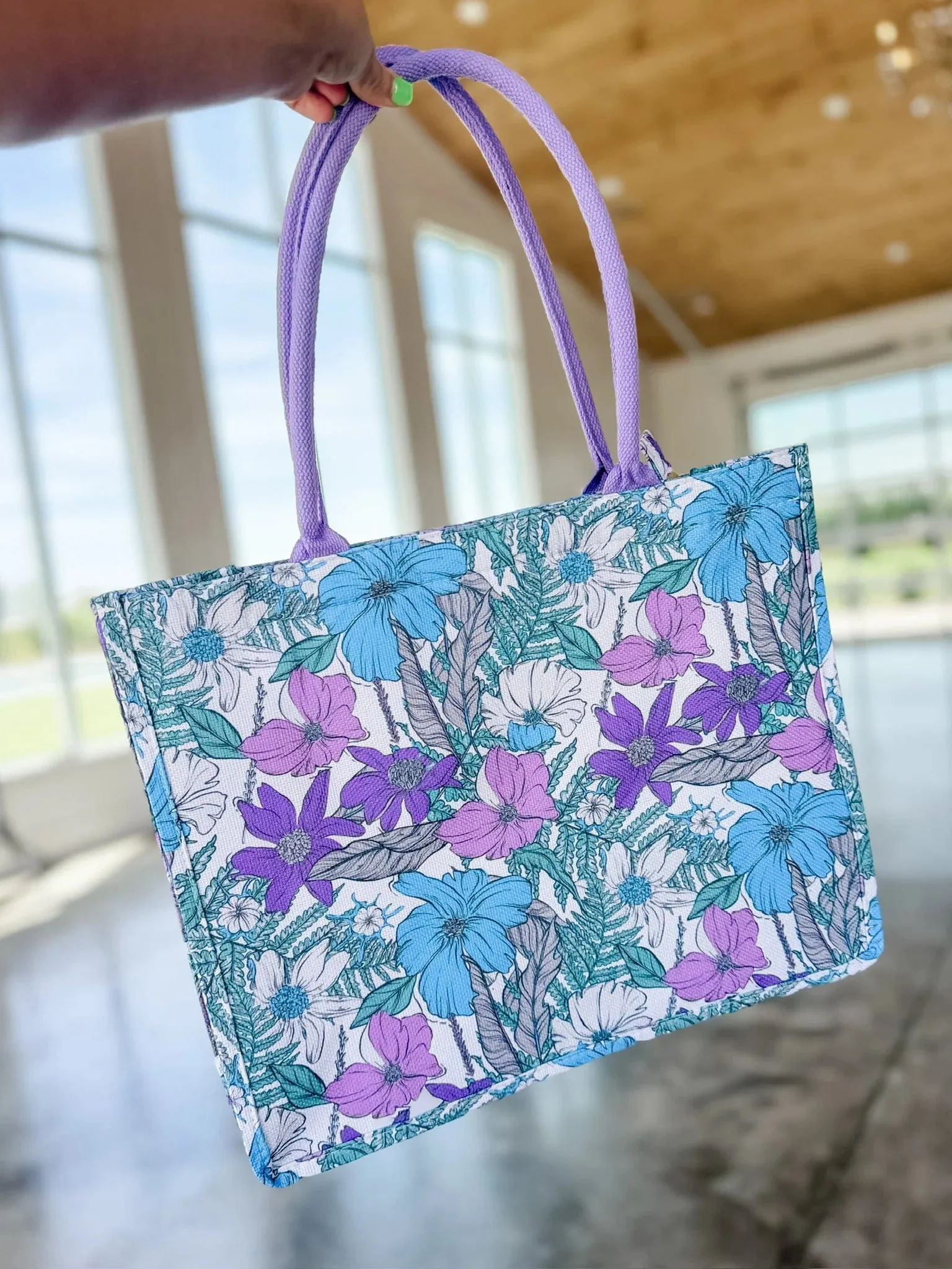 MB0222 Sasha Flower Pattern Tote Bag