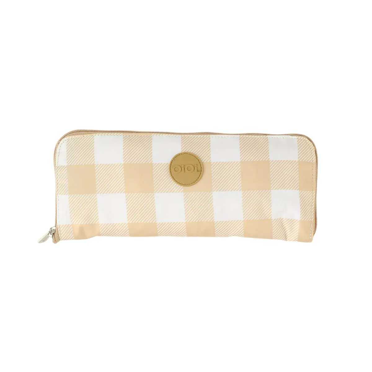 OiOi Fold Up Tote - Gingham Beige