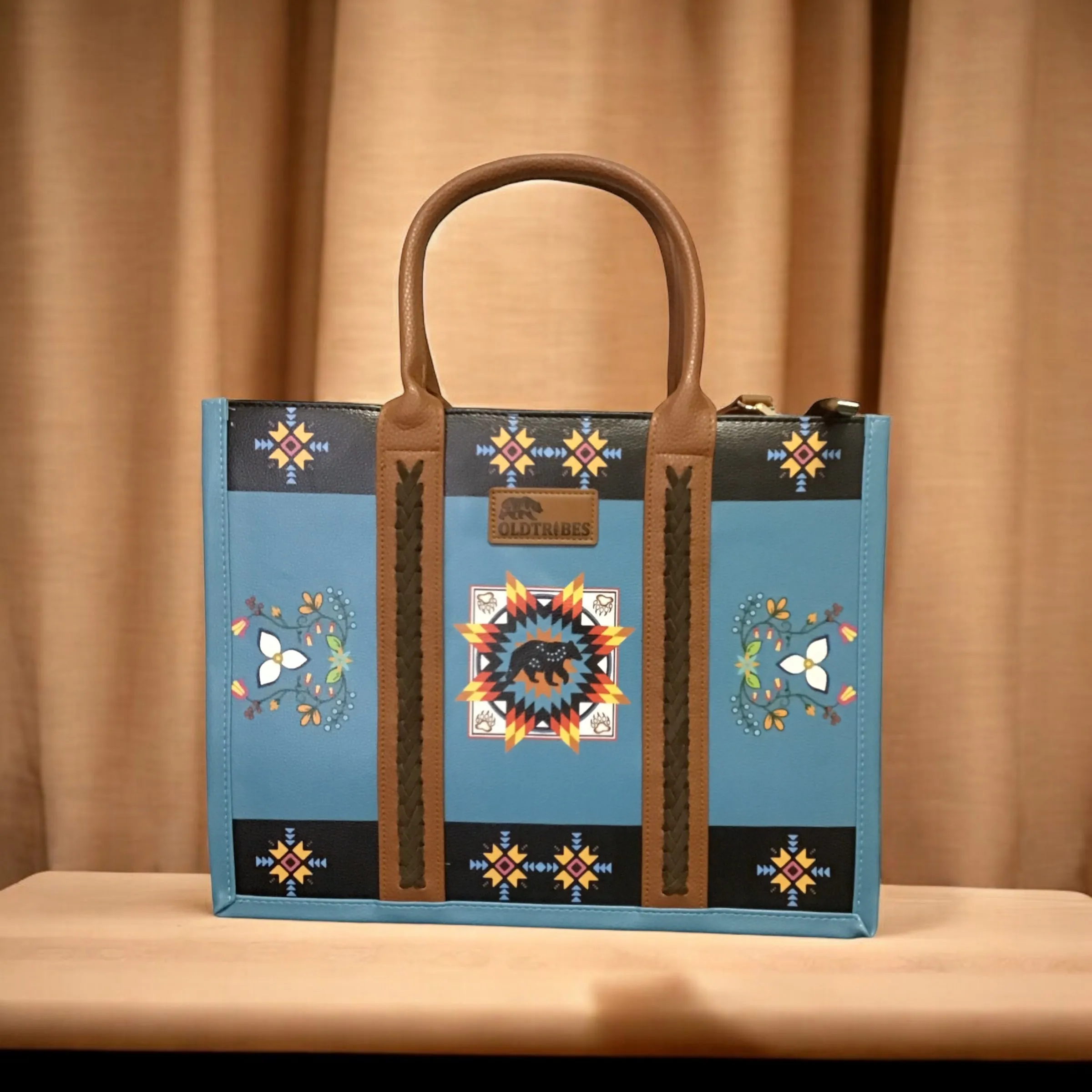 OLDTRIBES™  Leather Handbag (Bear-Turquoise)