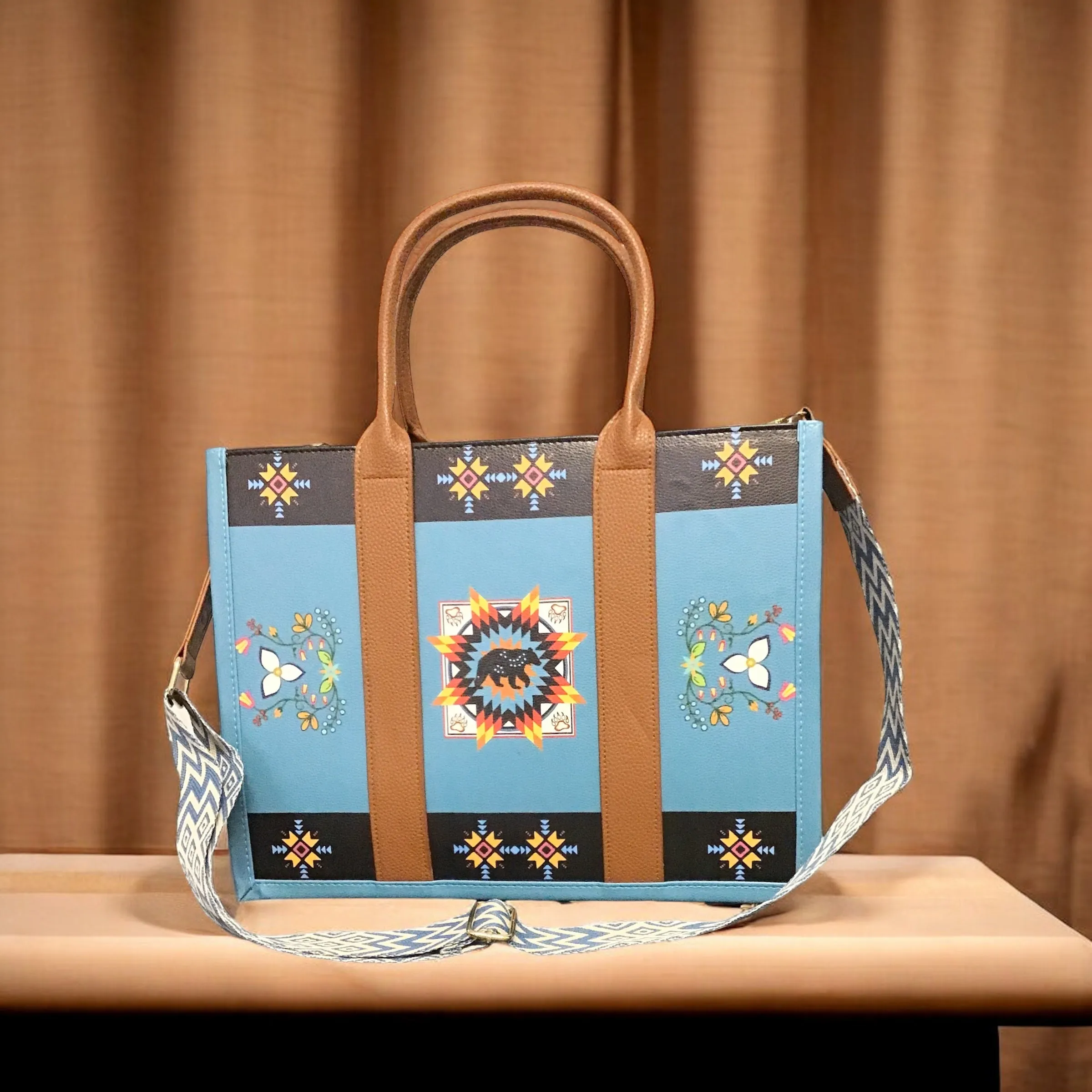 OLDTRIBES™  Leather Handbag (Bear-Turquoise)