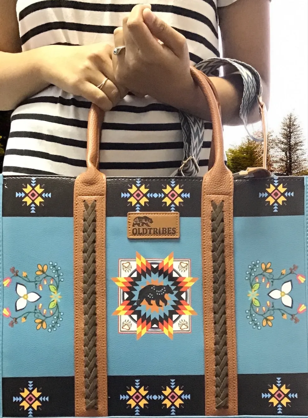 OLDTRIBES™  Leather Handbag (Bear-Turquoise)