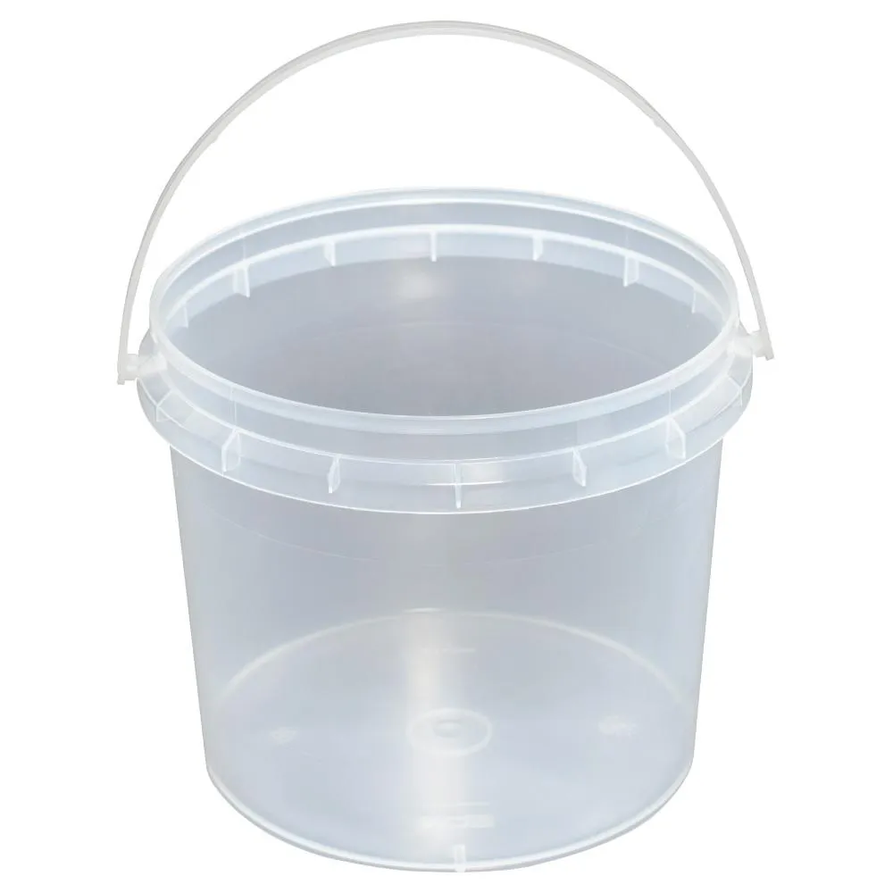 Plastic White Buckets Handle   Lids - 2L 5L 10L - Small and Large Food Pail