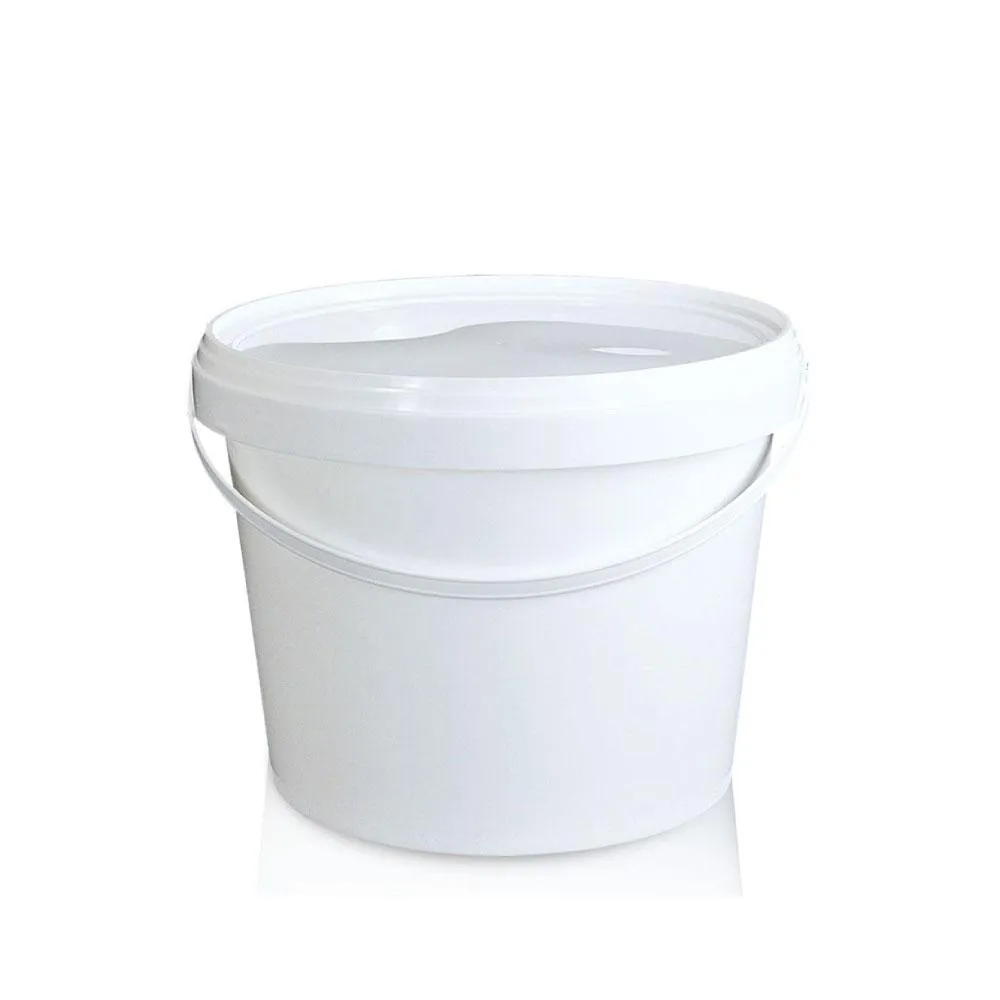 Plastic White Buckets Handle   Lids - 2L 5L 10L - Small and Large Food Pail