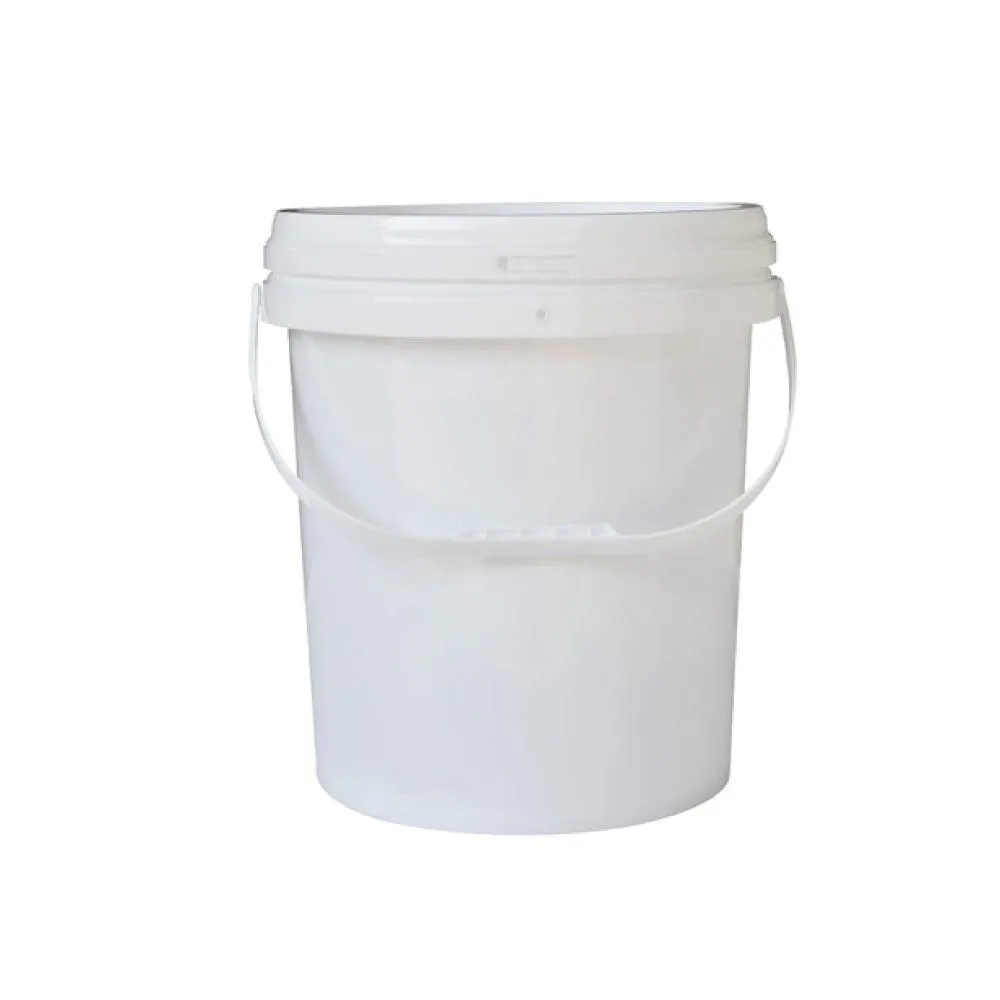 Plastic White Buckets Handle   Lids - 2L 5L 10L - Small and Large Food Pail