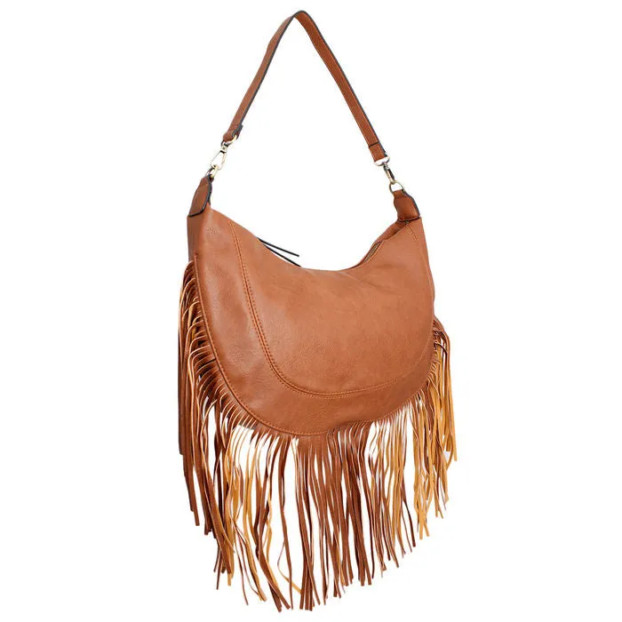 Purse Round Fringe Hobo Bag for Women