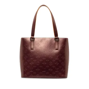 Red Louis Vuitton Monogram Mat Stockton Tote Bag