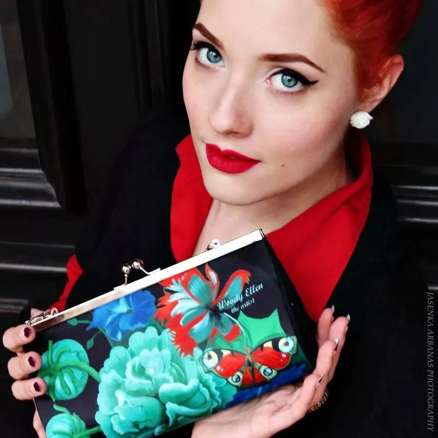 Retro clutch large, clutch bag, Burlesque