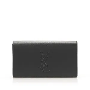 Saint Laurent YSL Belle de Jour Leather Black Large Clutch Bag