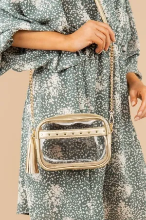 TB29208 Clear Crossbody With Tassel With Chain Strap