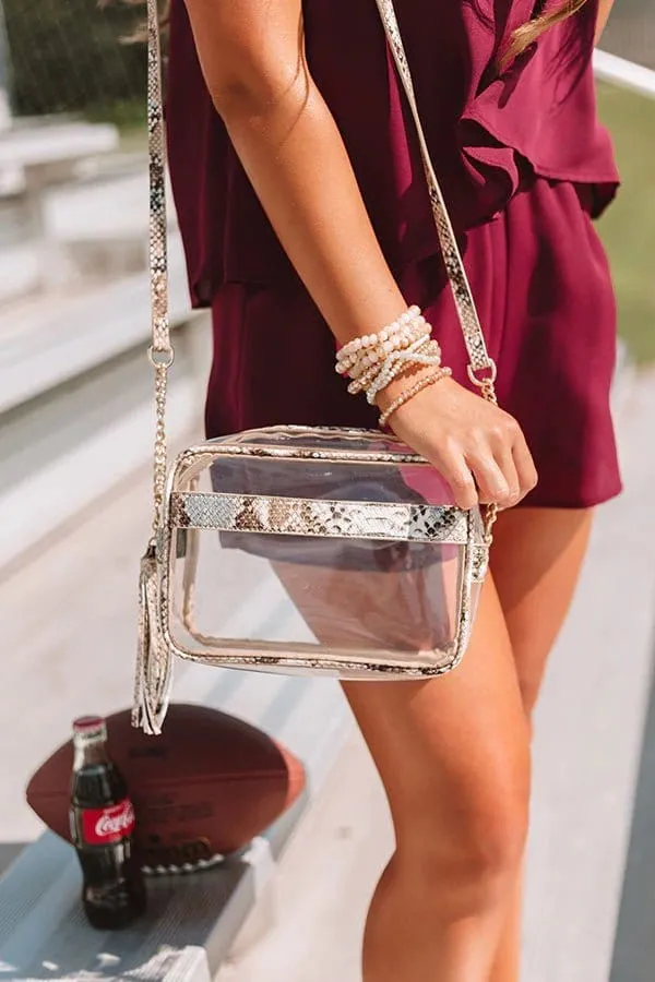 TB29208 Clear Crossbody With Tassel With Chain Strap