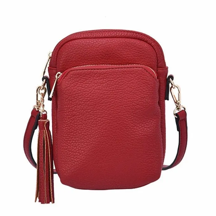 TB29220 Dual Compartment Crossbody w/ Tassel