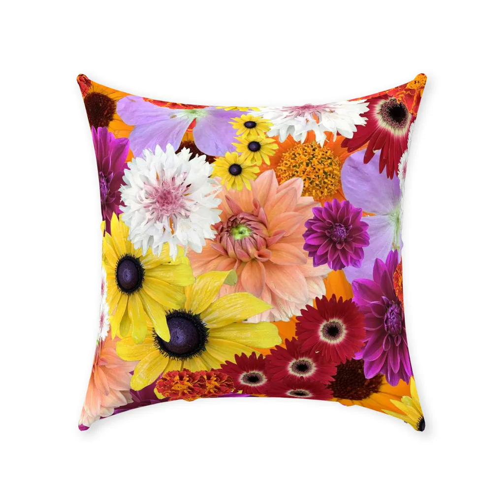 Throw Pillows flower fun 1