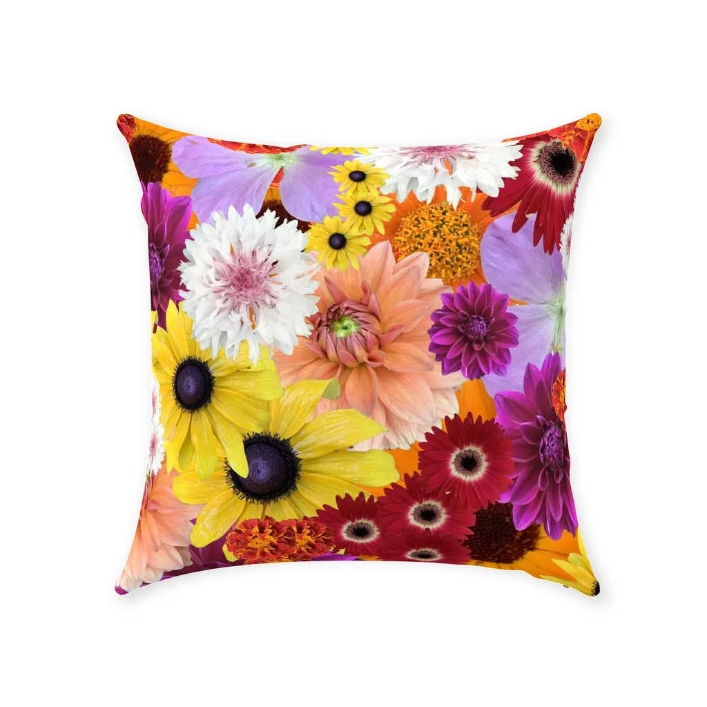 Throw Pillows flower fun 1