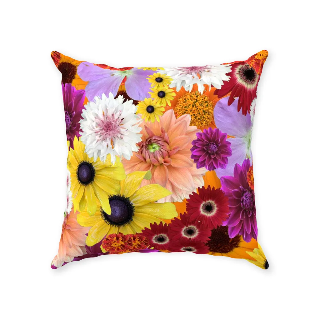 Throw Pillows flower fun 1