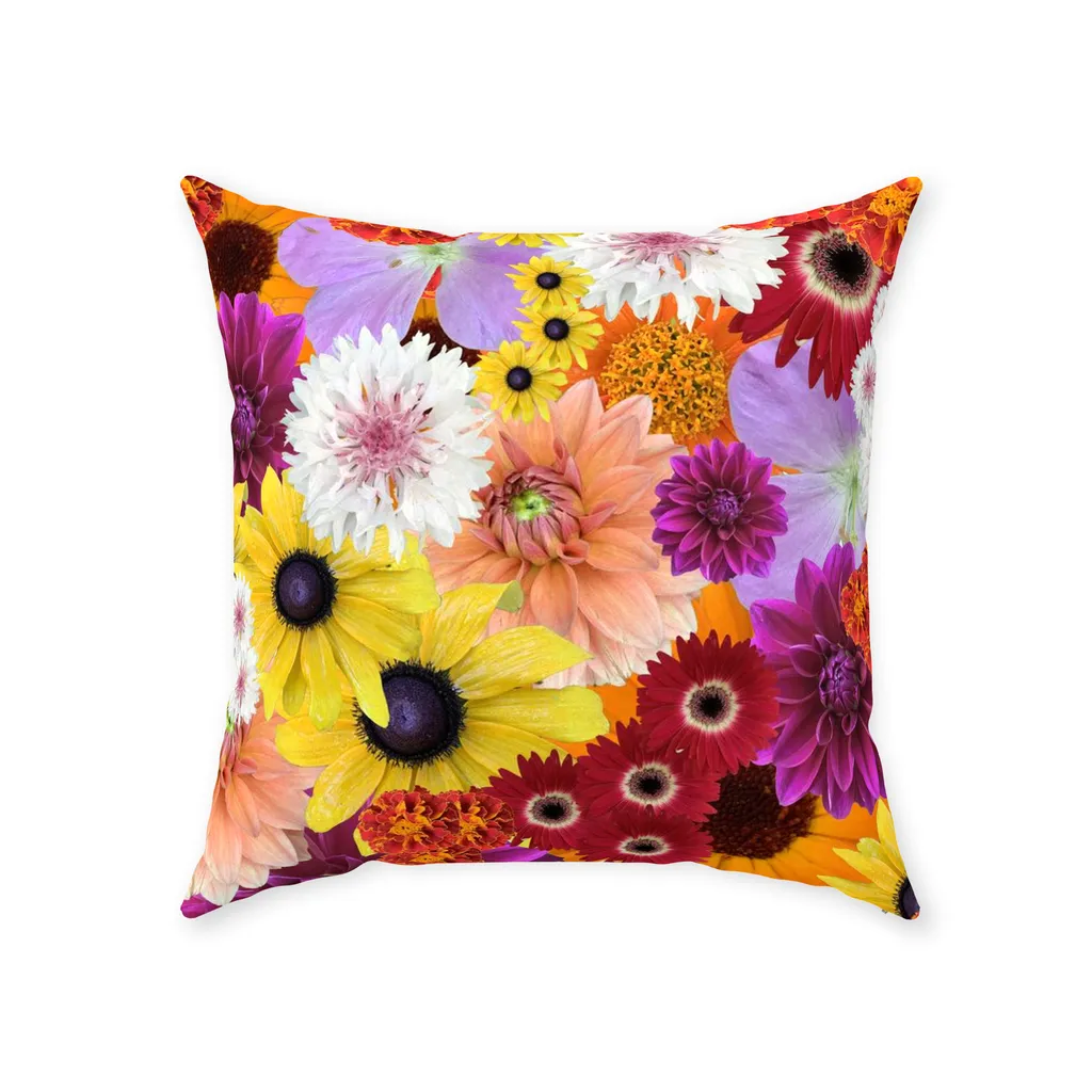 Throw Pillows flower fun 1